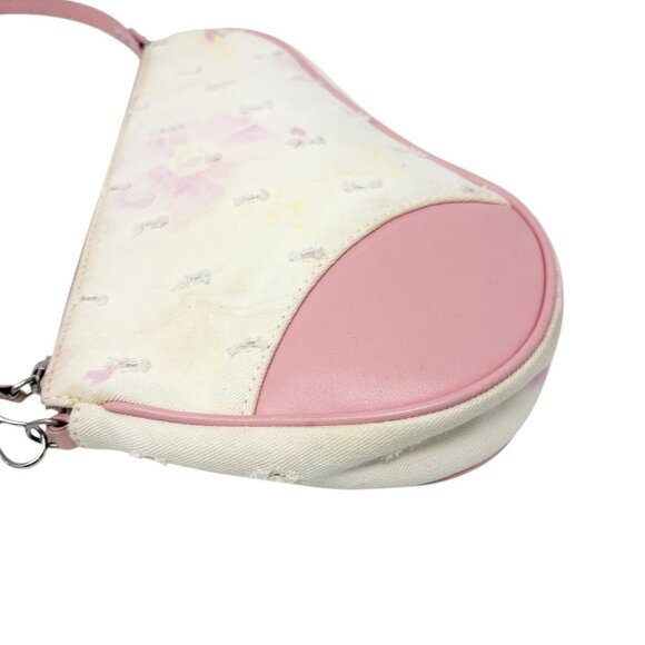 Christian Dior Vintage 2003 Distressed Floral Denim Mini Saddle Bag [106219] - Picture 7 of 15